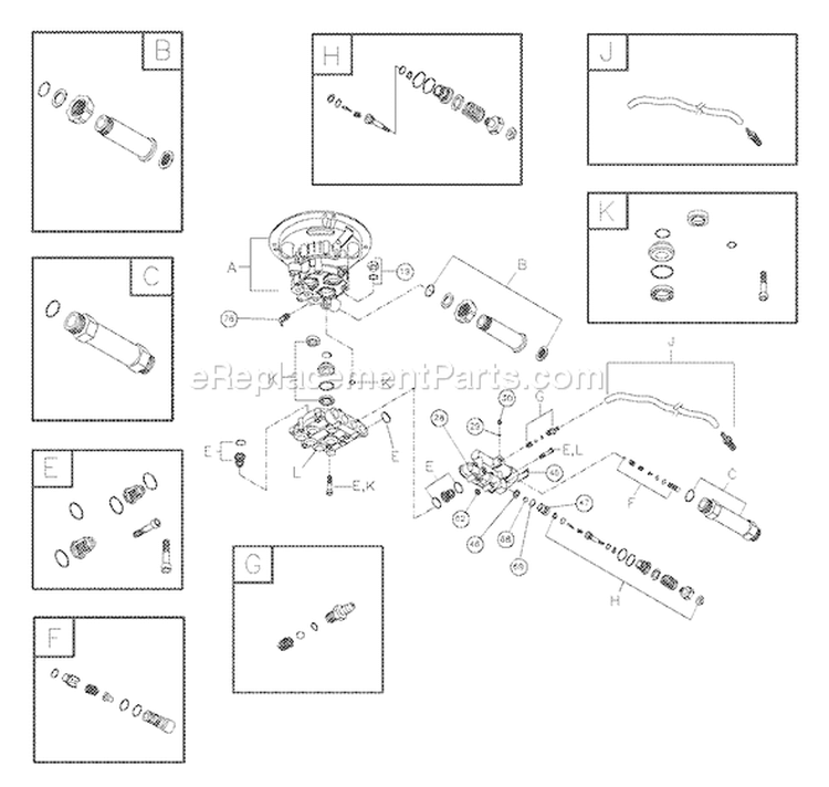 Page B Diagram and Parts List for 020238-0  Briggs and Stratton Pressure Washer